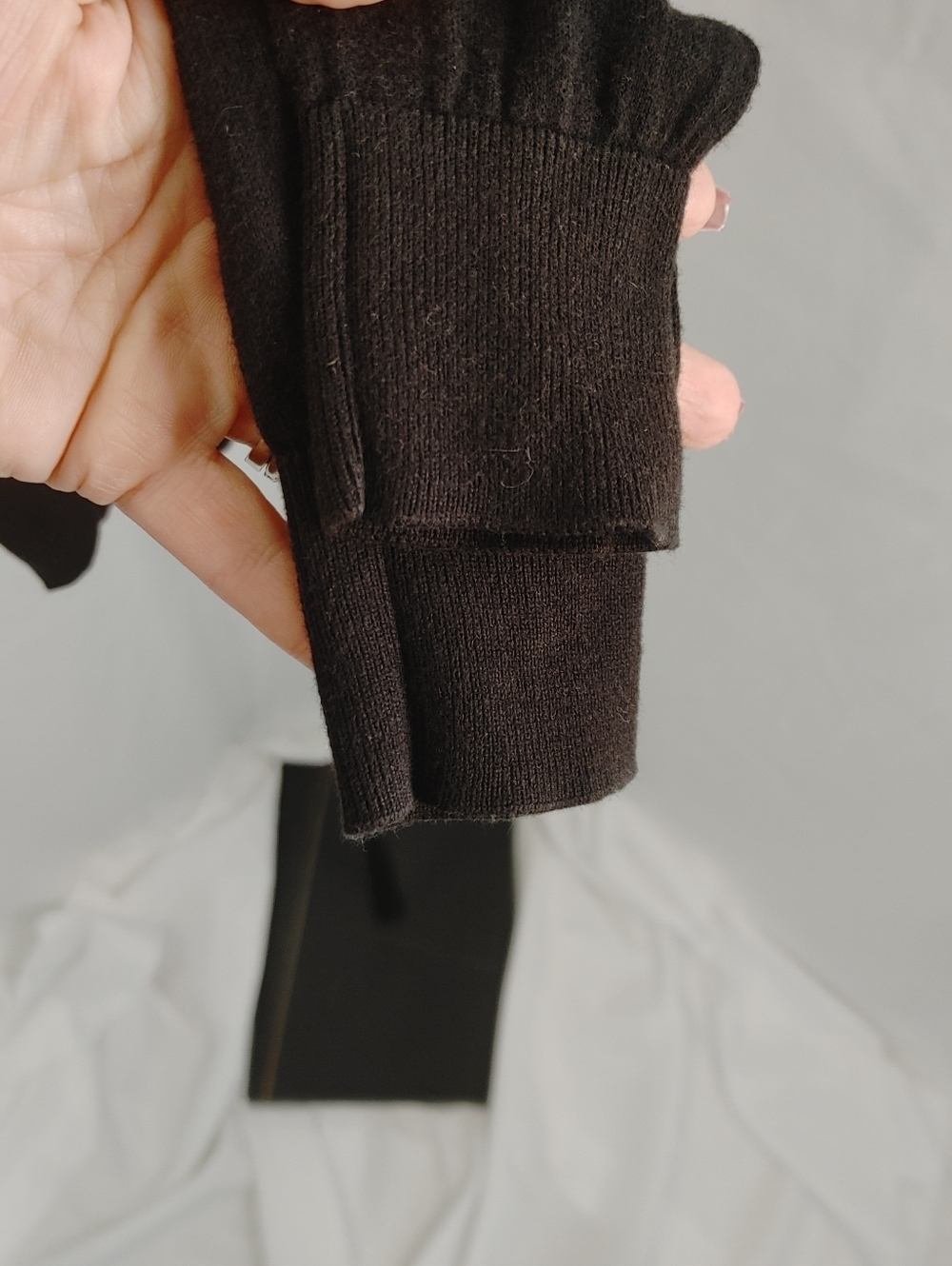 Armani Jeans Black Logo Knit Top Long Sleeve Cotton Mens Small Womens Medium - Picture 12 of 15